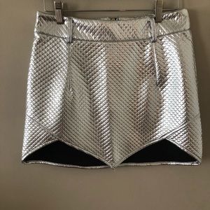 Silver metallic skirt